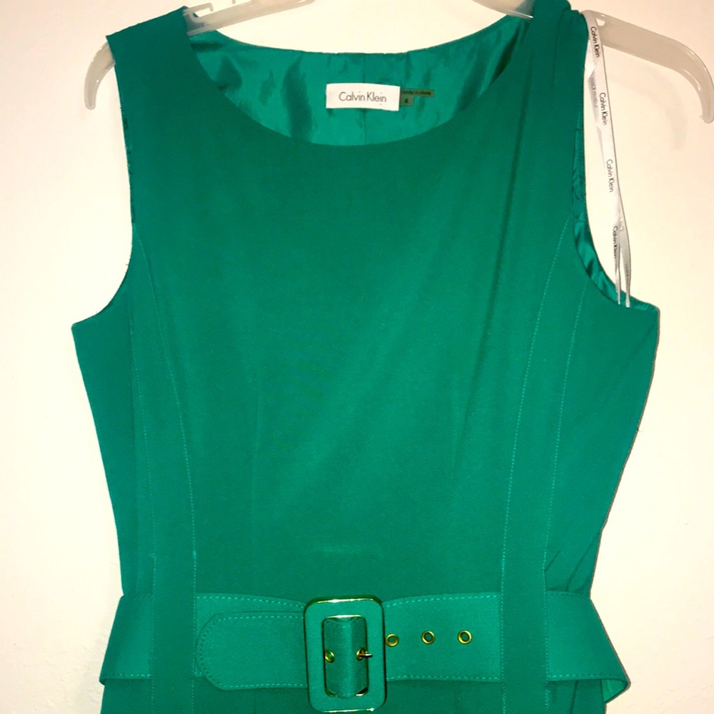 Calvin Klein size 4 belted sheath dress